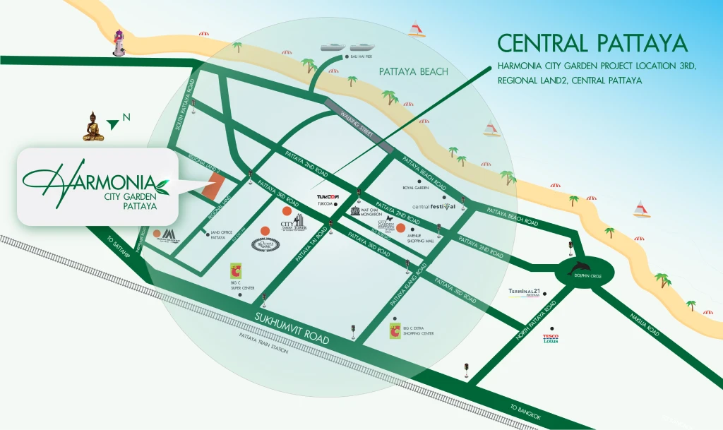 Harmonia City Garden Pattaya Location