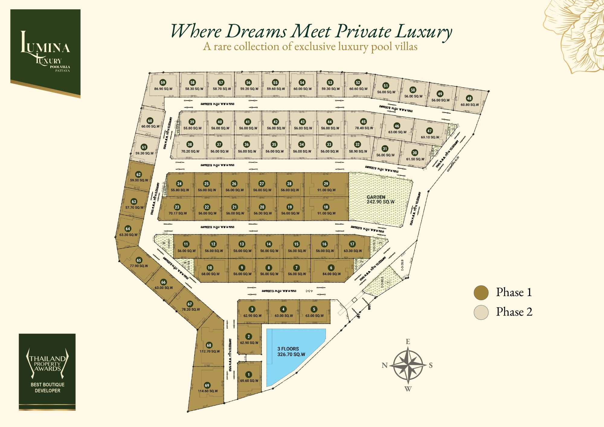Lumina Luxury Pool Villa master plan