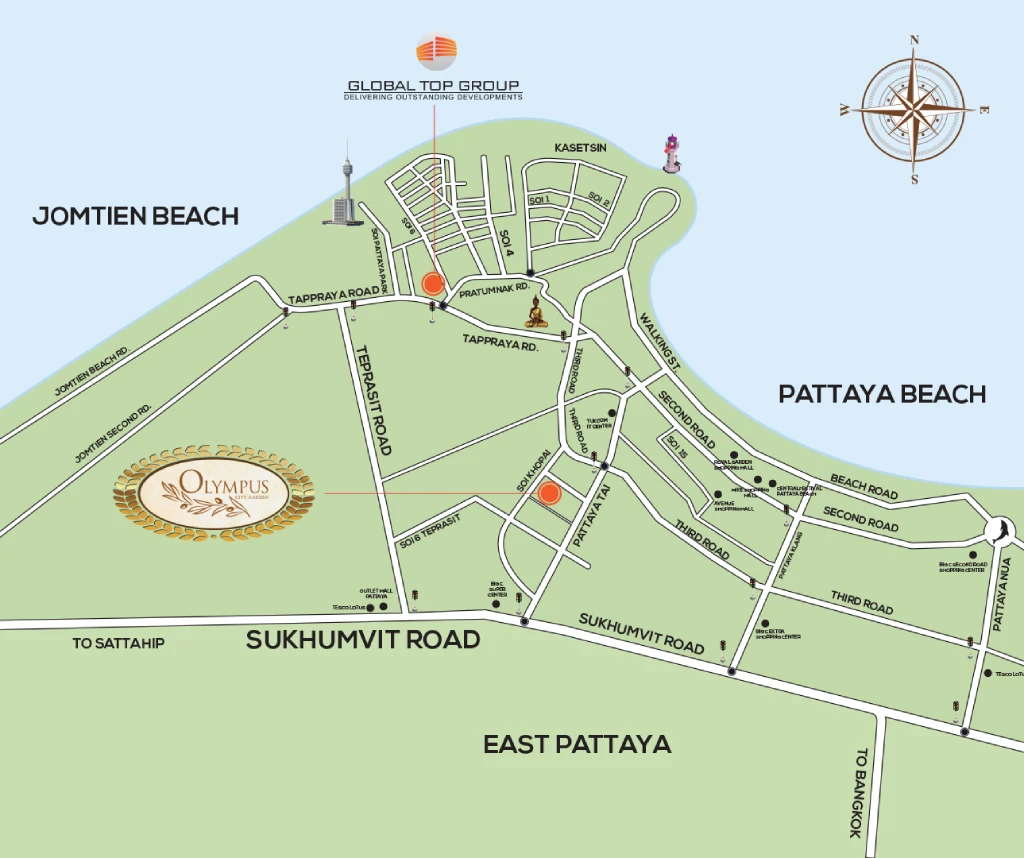 City Garden Olympus Pattaya location