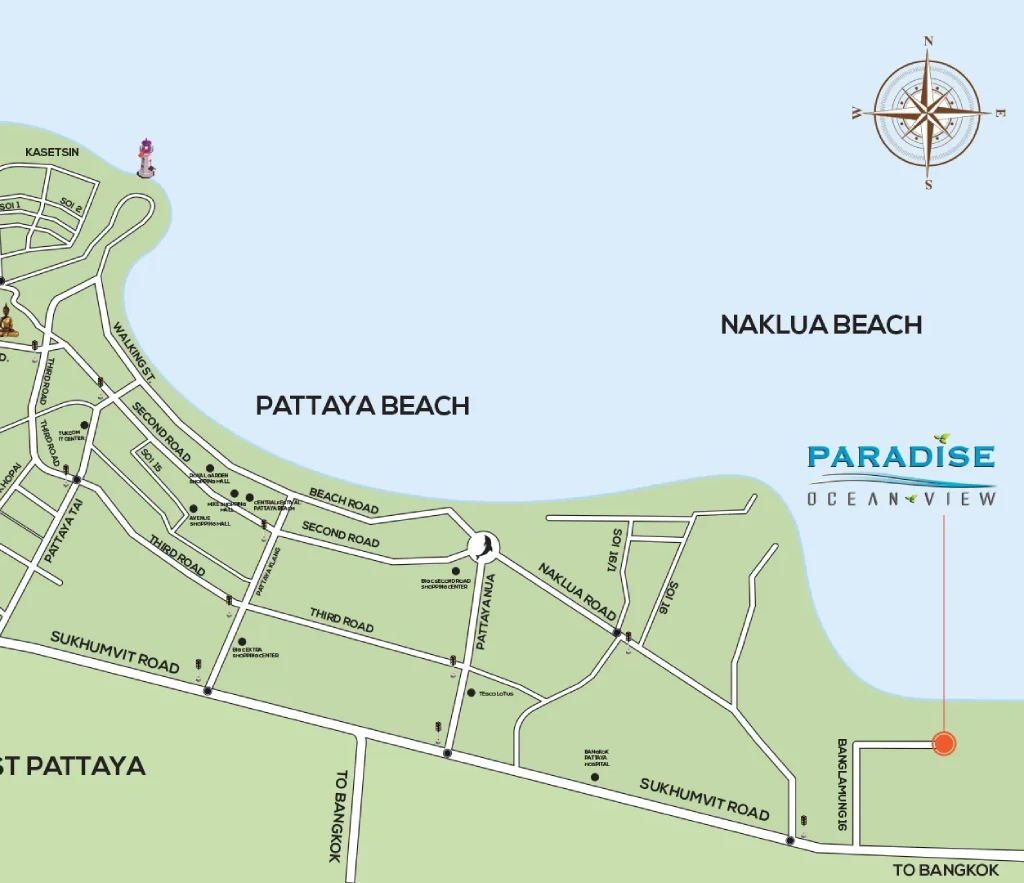 Paradise Ocean View location map, Pattaya